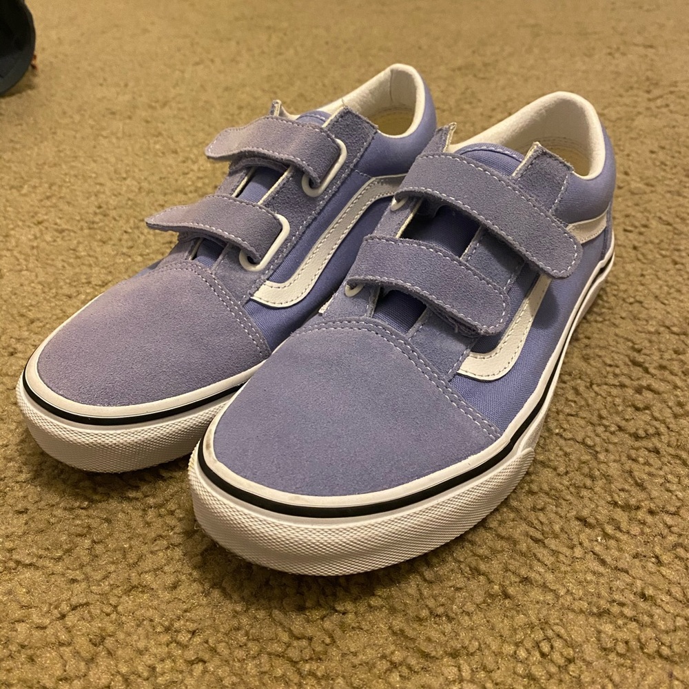 Velcro purple old school vans!!